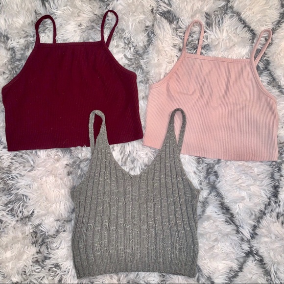 Tops - BUNDLE 💗 3 PC CROP TOP SIZE S/M